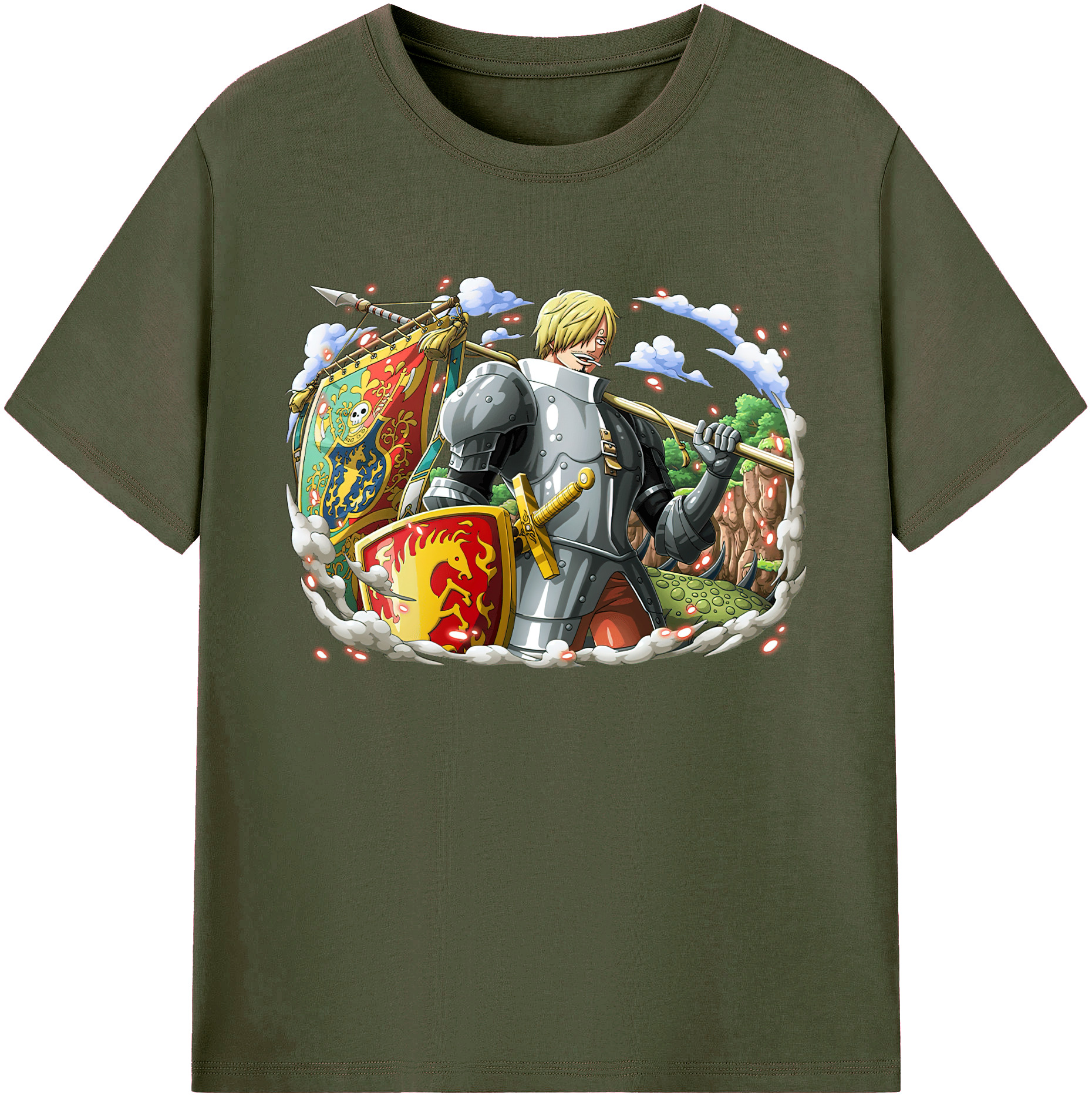 （画像用） ワンピース サンジ ONE PIECE Sanji 綿100％ メンズ半袖Tシャツ｜肌触りやわらか＆通気性